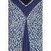 Printed contrast yoke casual Abaya - Indigo Blue